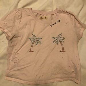 palm tree blush pink shirt